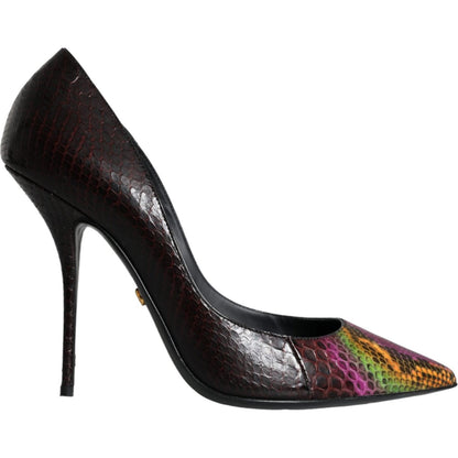 Dolce & Gabbana Multicolor Exotic Leather Heels Pumps Shoes