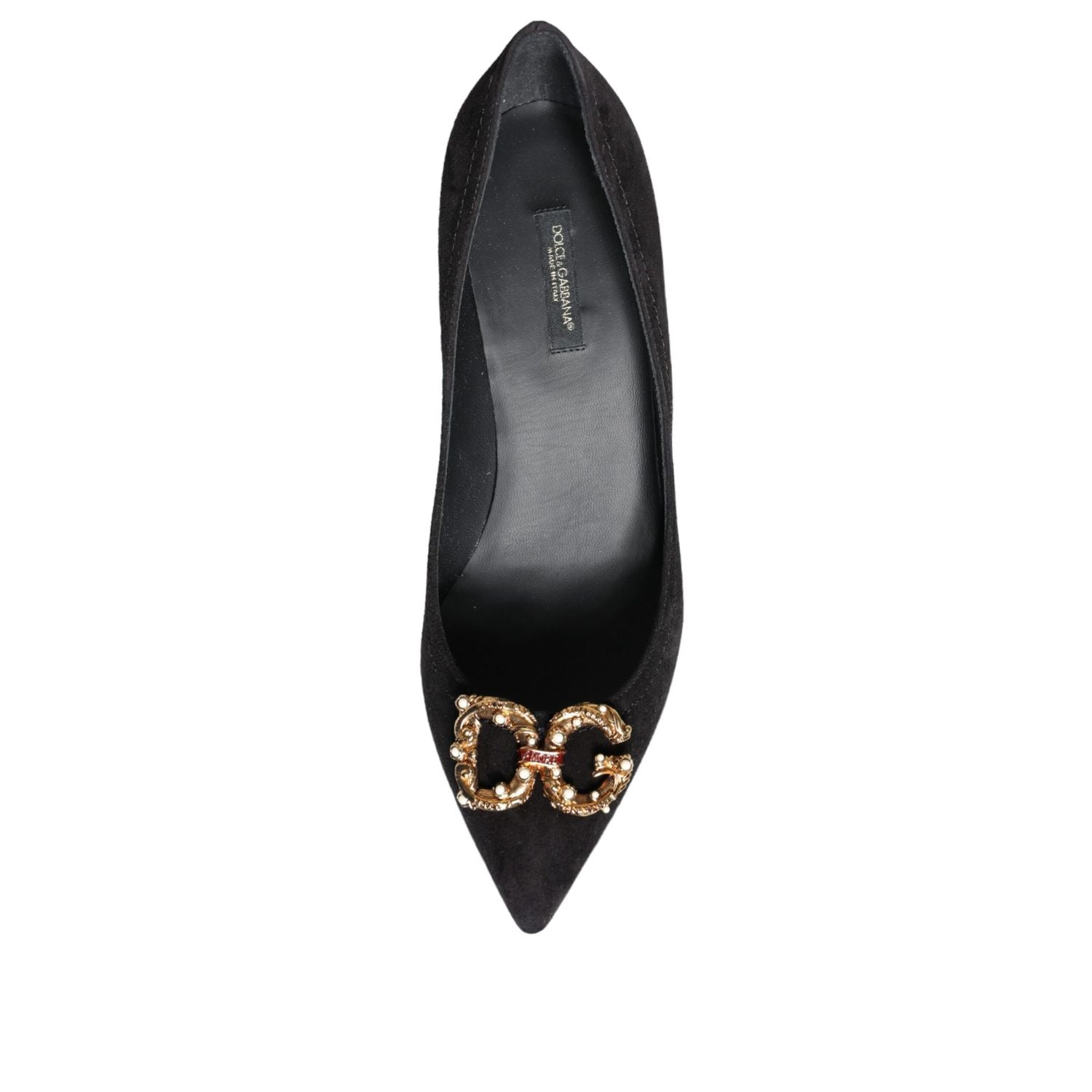 حذاء Dolce &amp; Gabbana Black Amore Suede Bellucci بكعب عالٍ