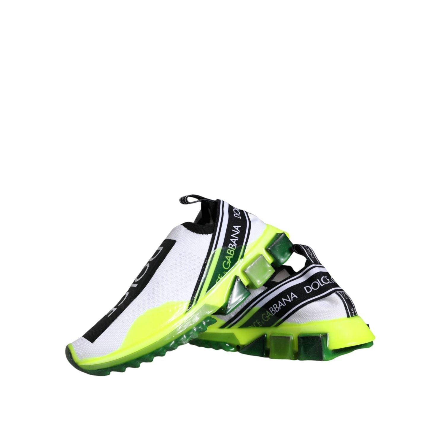 حذاء سنيكرز دولتشي آند غابانا أبيض وأصفر سهل الارتداء