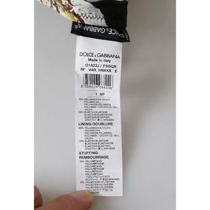 Dolce & Gabbana Black Lily Halter Swimwear Beachwear Bikini Top