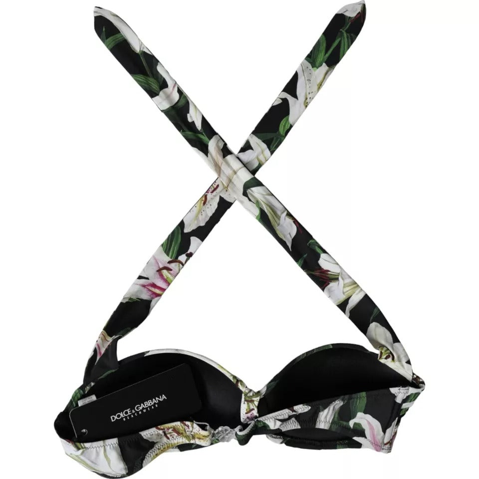 ملابس سباحة دولتشي آند غابانا باللون الأسود من مجموعة ليلي هالتر بيكيني للشاطئ