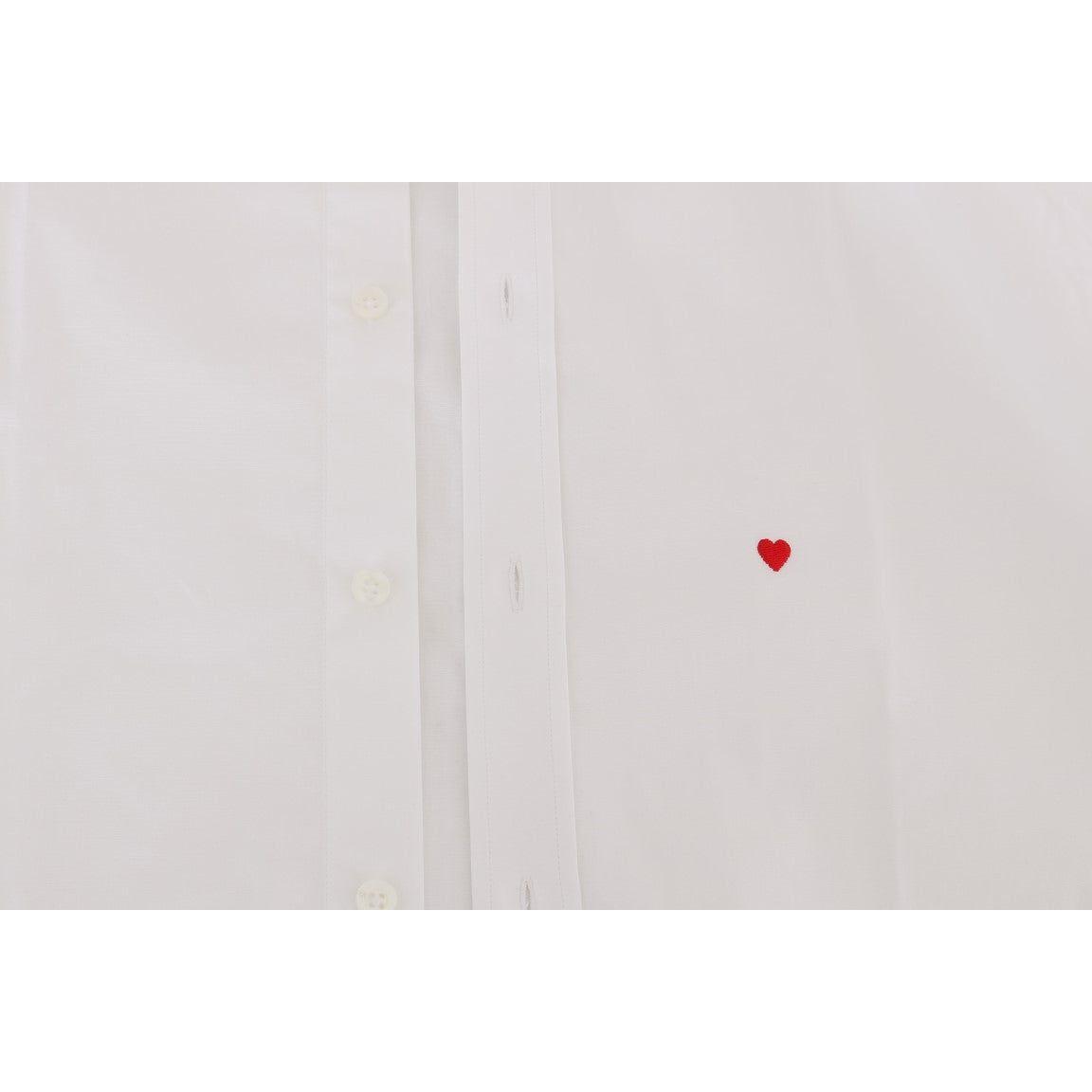 Moschino White Cotton Stretch Slim Fit Dress Shirt TSH1386-2