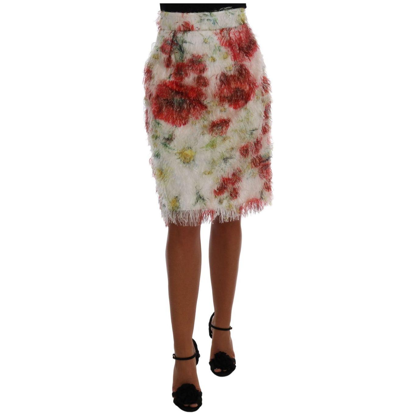 Dolce & Gabbana Floral Patterned Pencil Straight Skirt