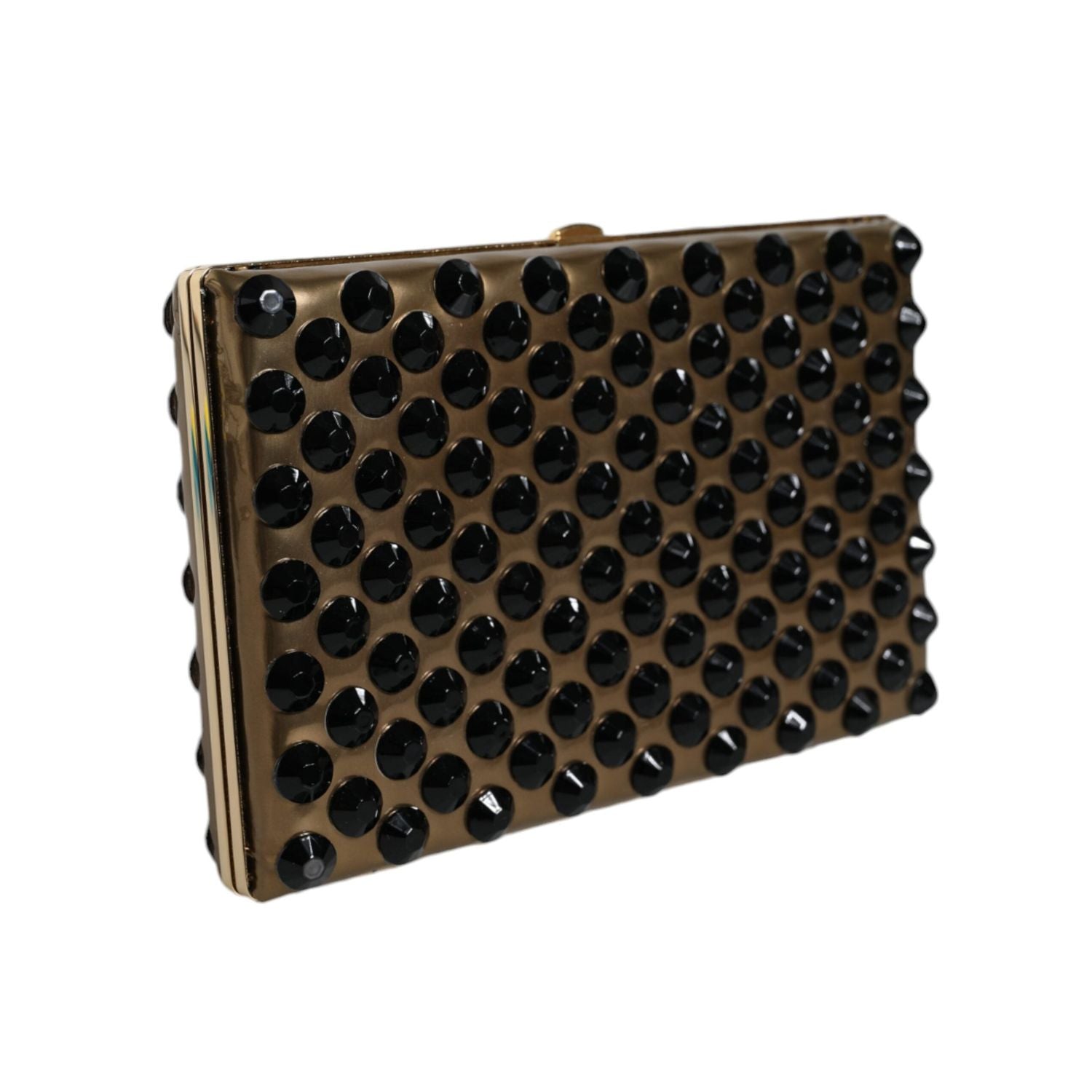 Dolce & Gabbana Gold Crystal Bifold Clutch Evening Party Women Purse Bag