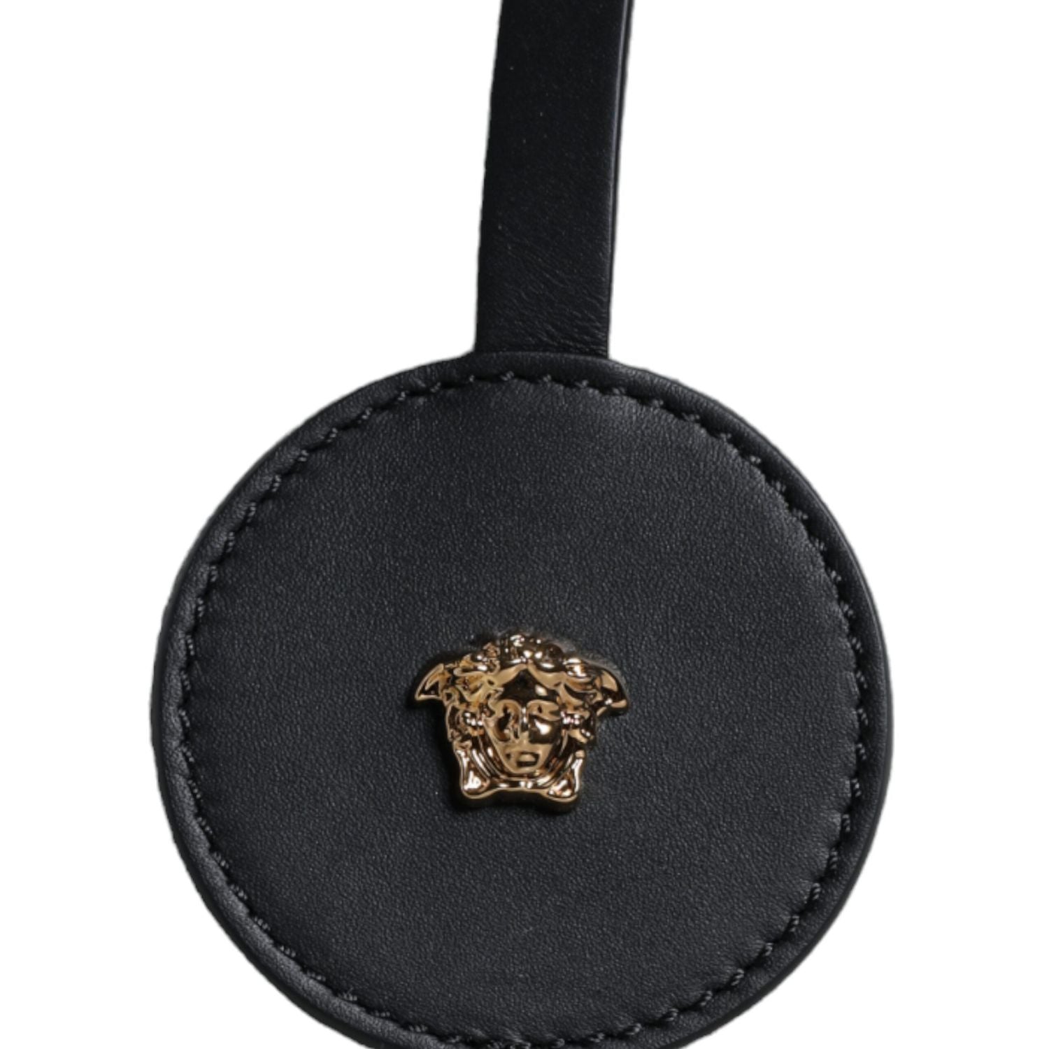 حقيبة كروس بودي من فيرساتشي بمقبض علوي من القماش والجلد باللون الأبيض