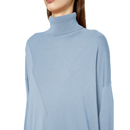 Alpha Studio Light Blue Silk Women Sweater