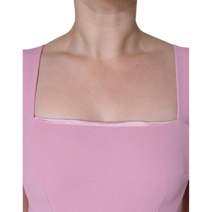 Dolce & Gabbana Pink A-line Flare Viscose Sleeveless Dress