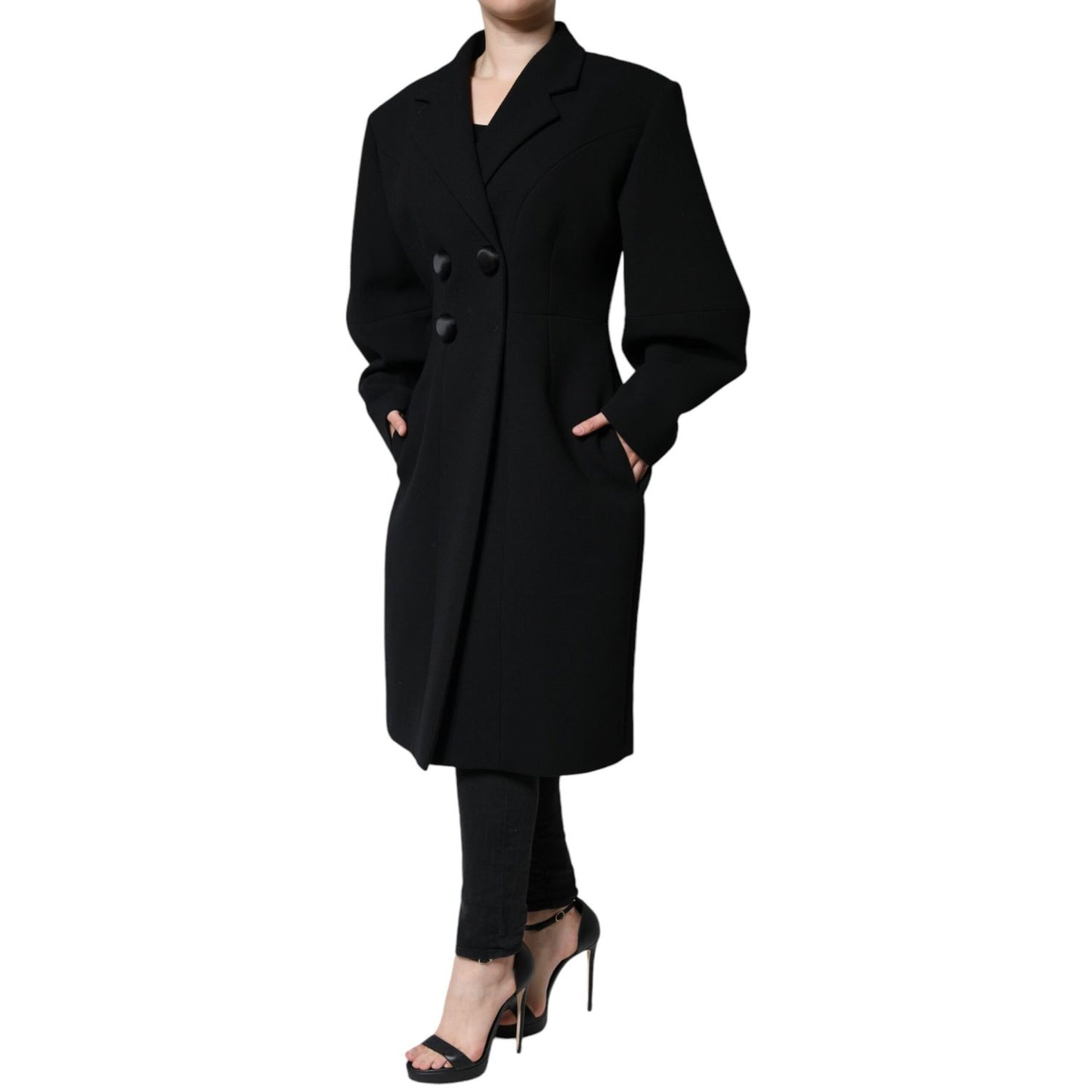 Dolce & Gabbana Black Double Breasted Trench Coat Jacket