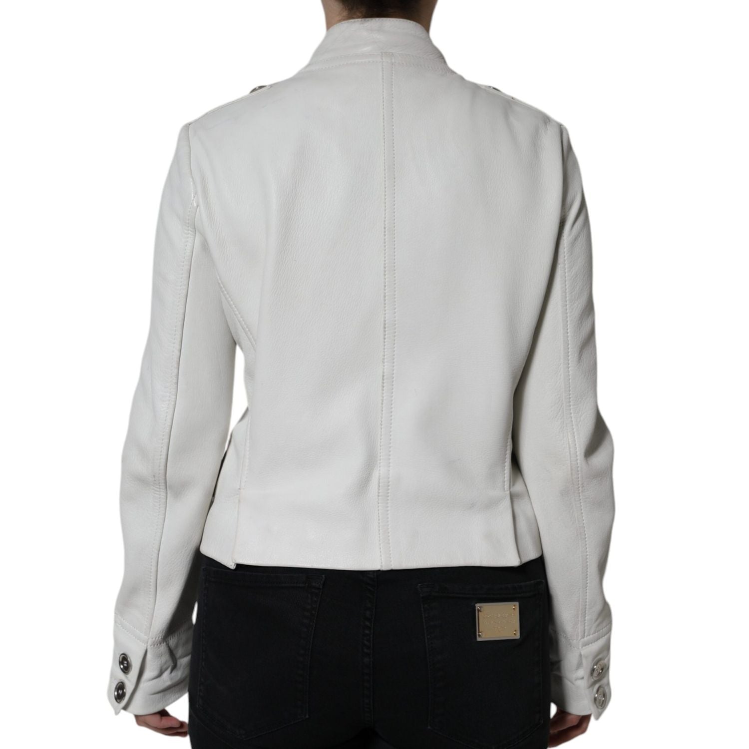 Dolce & Gabbana White Double Breasted Blazer Coat Jacket