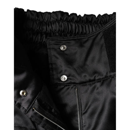 Dolce & Gabbana Black Quilted High Waist Women Boot Cut Pants