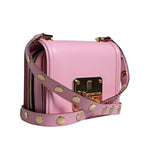 Dolce & Gabbana Baby Pink LOLA Leather Studded Crossbody Strap Bag