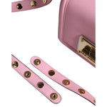 Dolce & Gabbana Baby Pink LOLA Leather Studded Crossbody Strap Bag