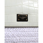 Dolce & Gabbana White Rafia Leather Top Handle Crossbody Bag BAG4096