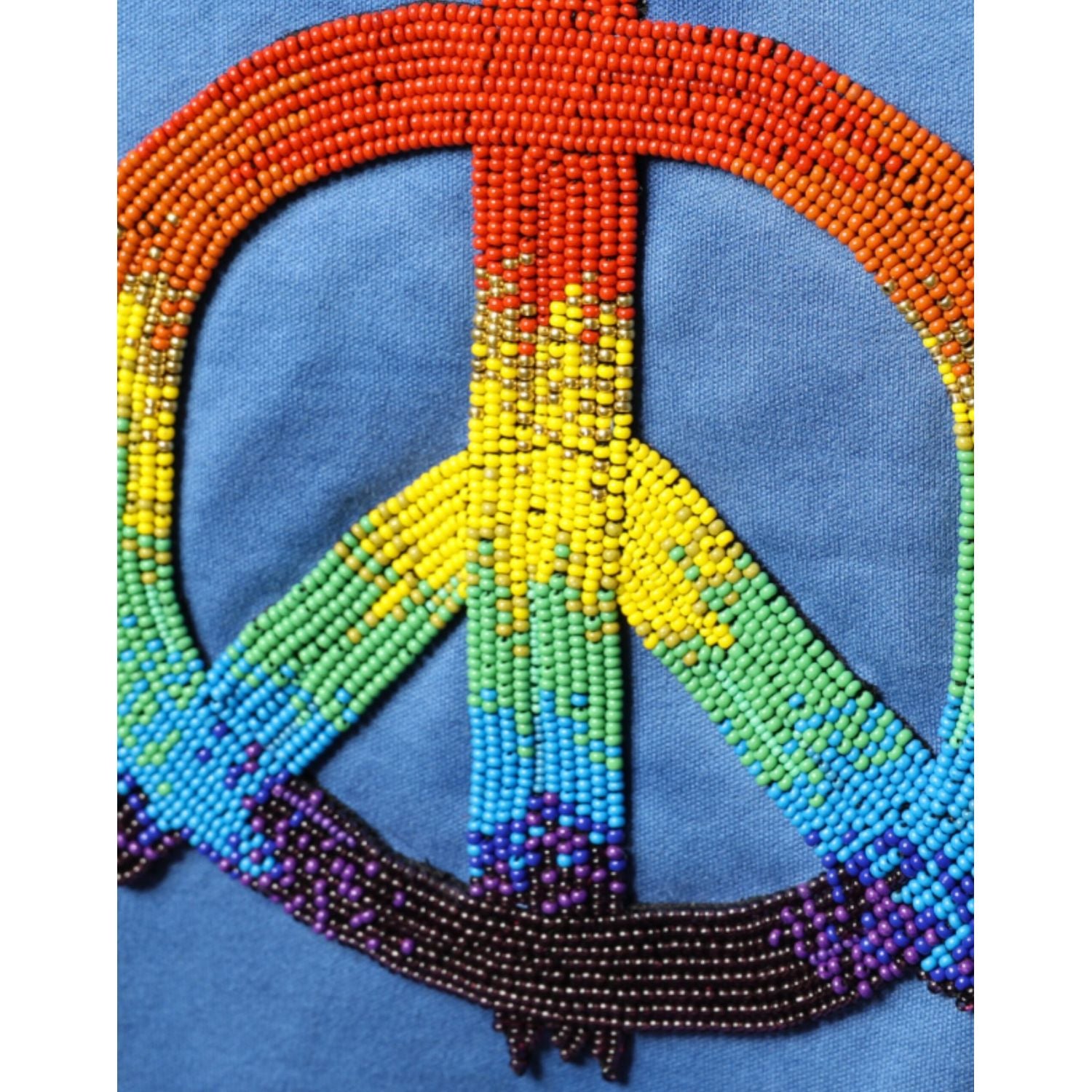 Dolce & Gabbana Blue Tie-Dye Peace Sign Cotton T-shirt