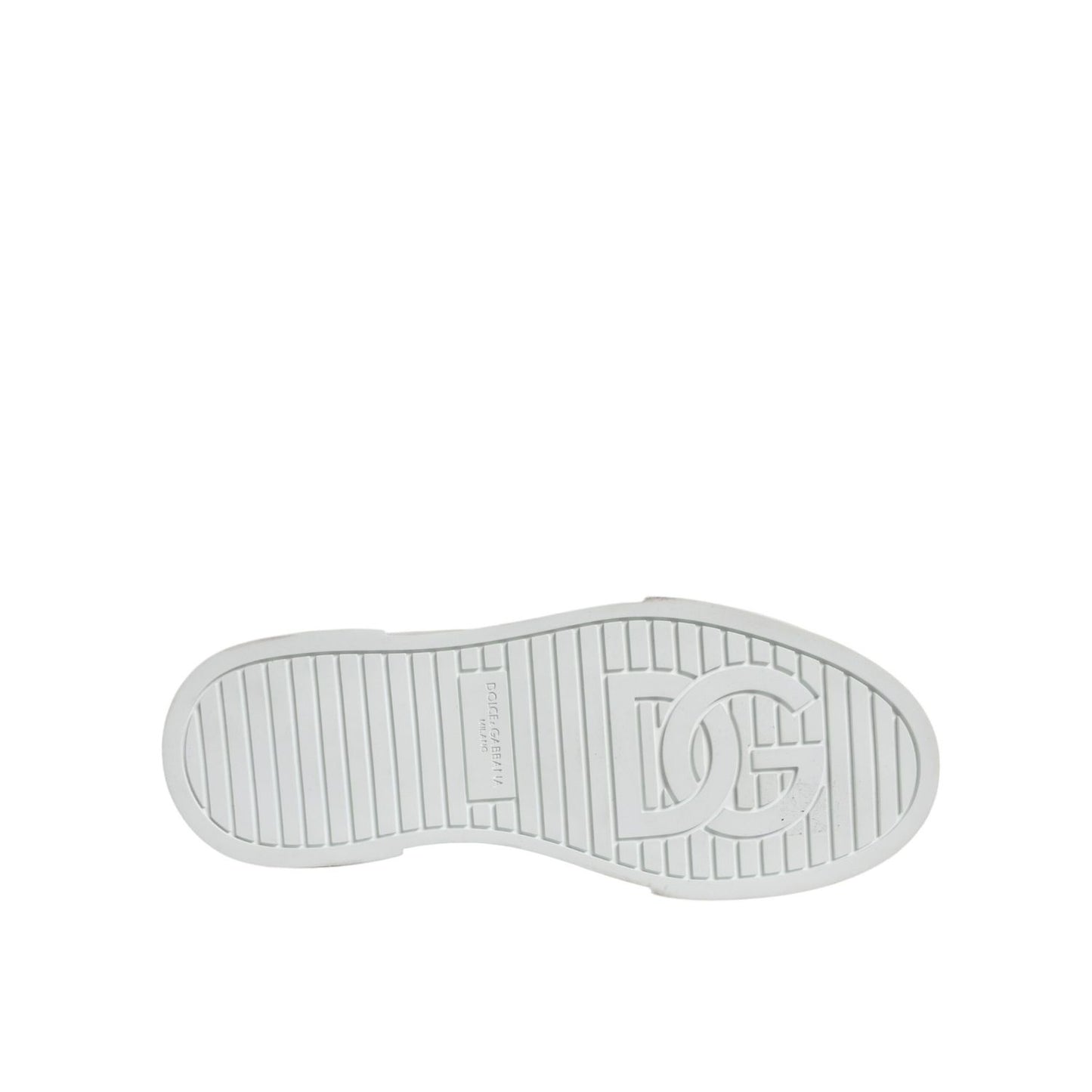 Dolce & Gabbana White Black Cotton Logo High Top Sneaker Shoes