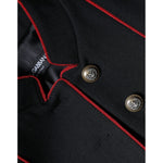 Dolce & Gabbana Black Single Breasted Trench Coat Jacket
