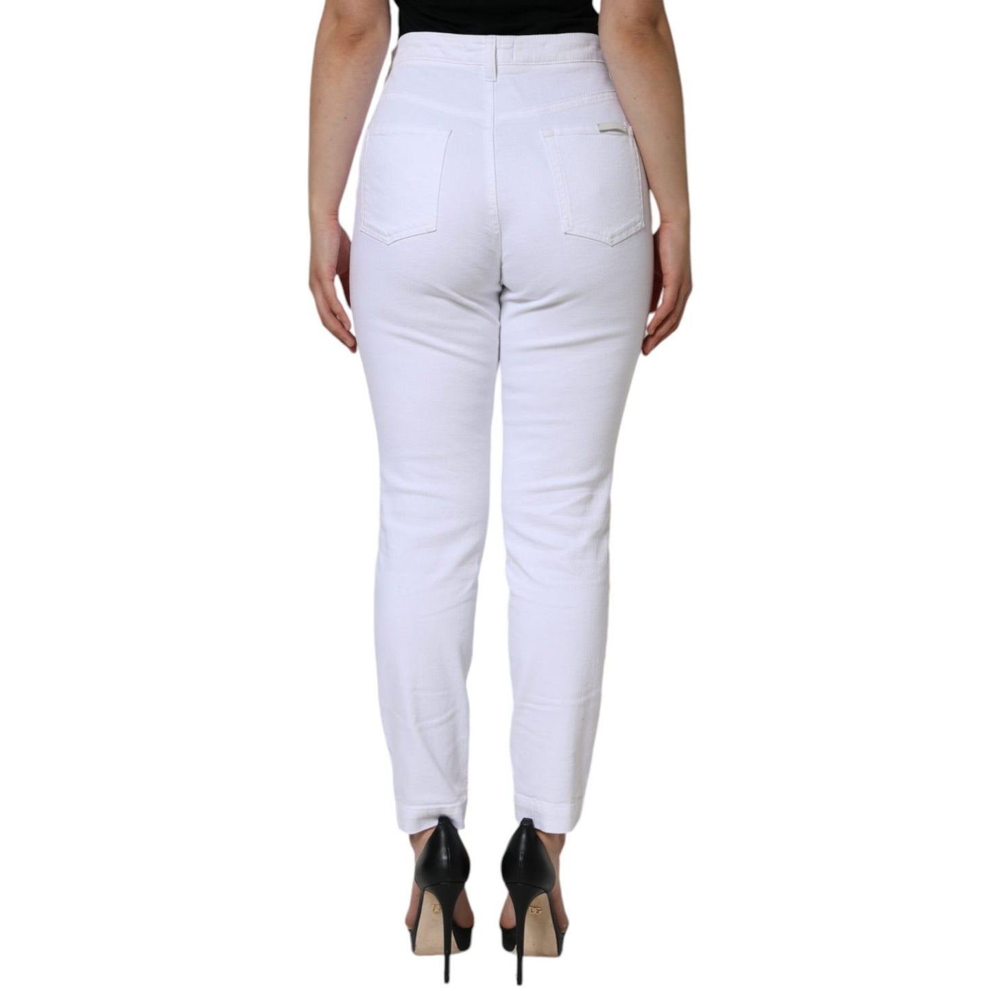 Dolce & Gabbana White Cotton Stretch AUDREY Skinny Jeans