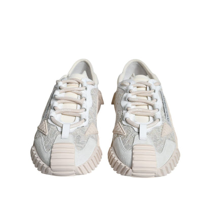 Dolce & Gabbana White Lace NS1 Low Top Sneaker Sports Shoes