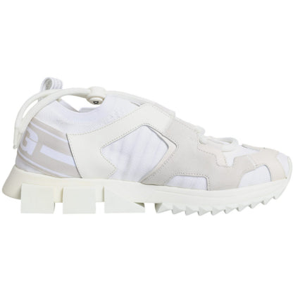 Dolce & Gabbana White Mesh Sorrento Trekking Sneakers Shoes