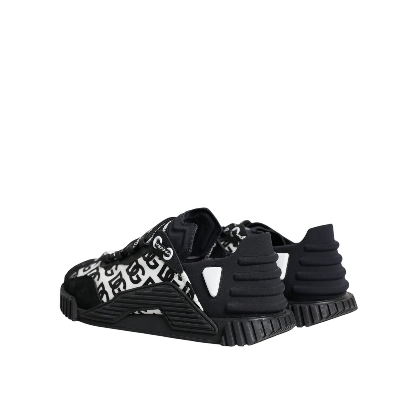 Dolce & Gabbana Black Logo Lace Up Low Top NS1 Sneakers Shoes