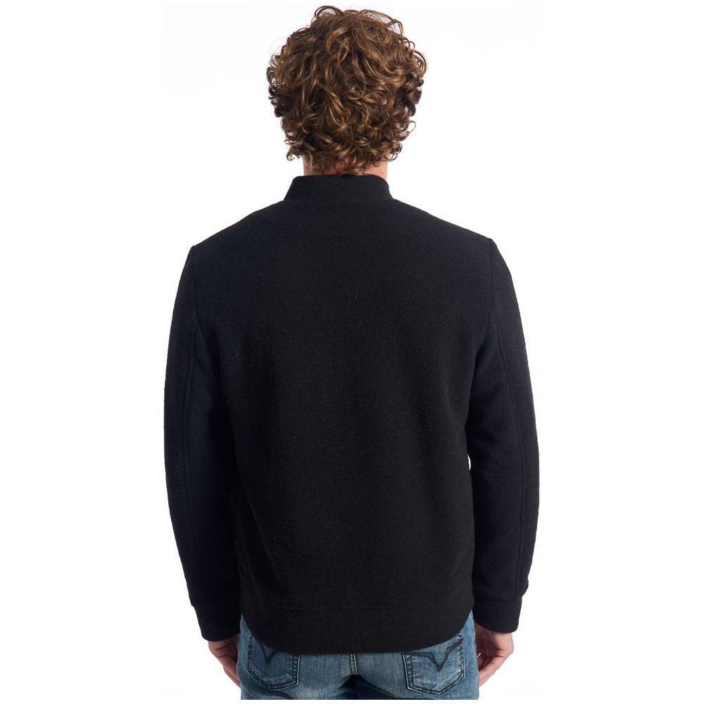 Roberto Pepe Luxury Black Wool Men Jacket