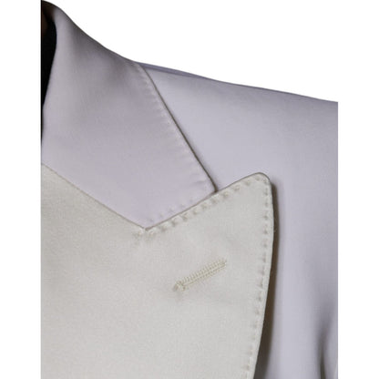 Dolce & Gabbana Off White Wool Single Breasted Dress Blazer