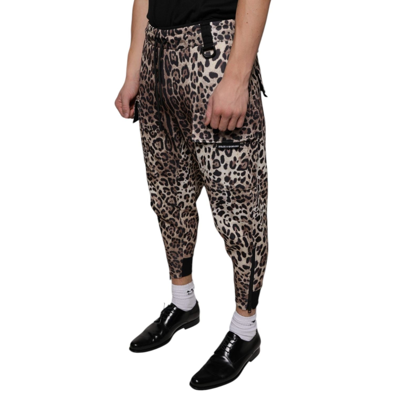 Dolce & Gabbana Brown Leopard Polyester Jogger Pants