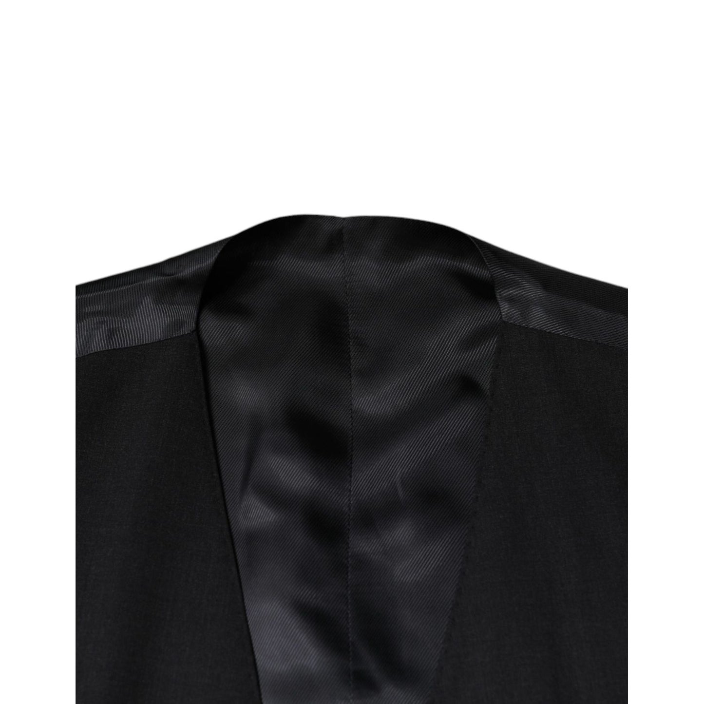 Dolce & Gabbana Black Wool Waistcoat Dress Formal Vest