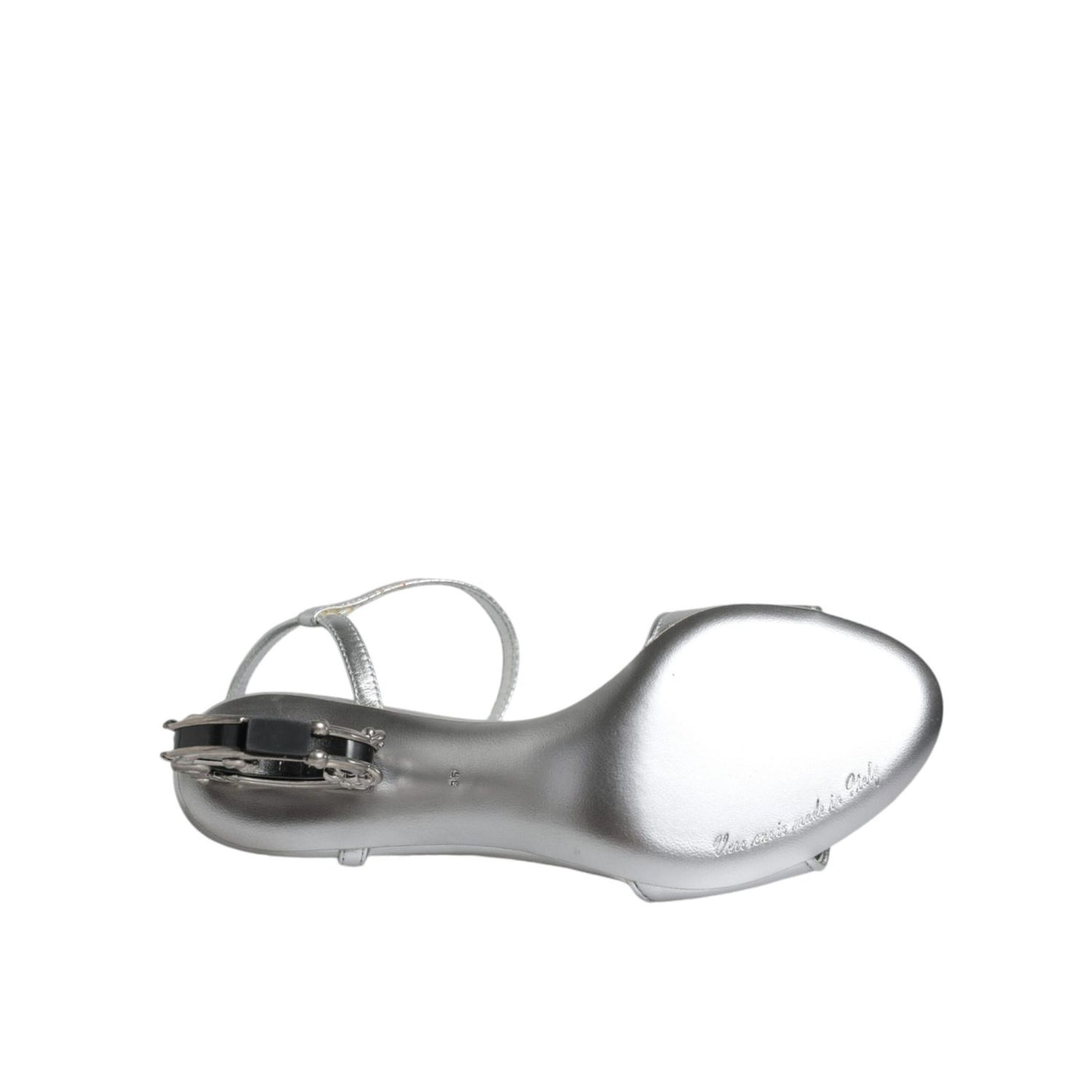 Dolce & Gabbana Silver KEIRA Heels Ankle Strap Sandals Shoes