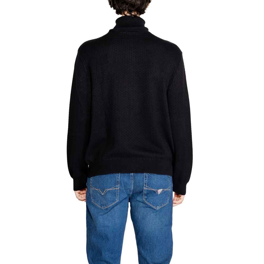 Armani Exchange Black Cotton Turtleneck