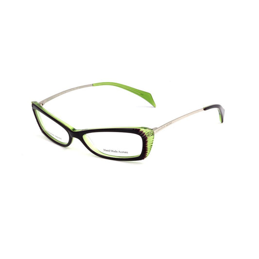 Alexander McQueen Multicolor Acetate Frames in golden, violet, and green, with dimensions 52/14/145 mm.