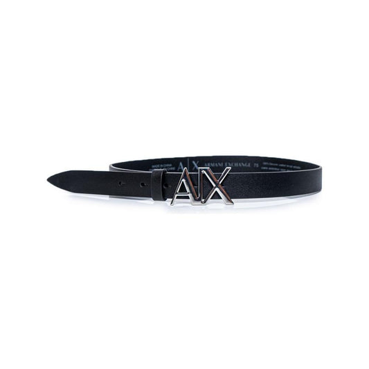 Armani Exchange Black Leather Belt AR-5405100009-75 CM / 30 INCHES
