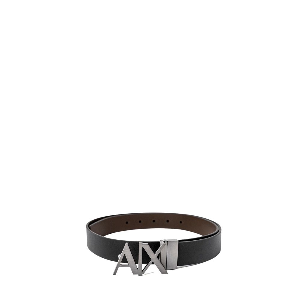 Armani Exchange Black Leather Regular Belt