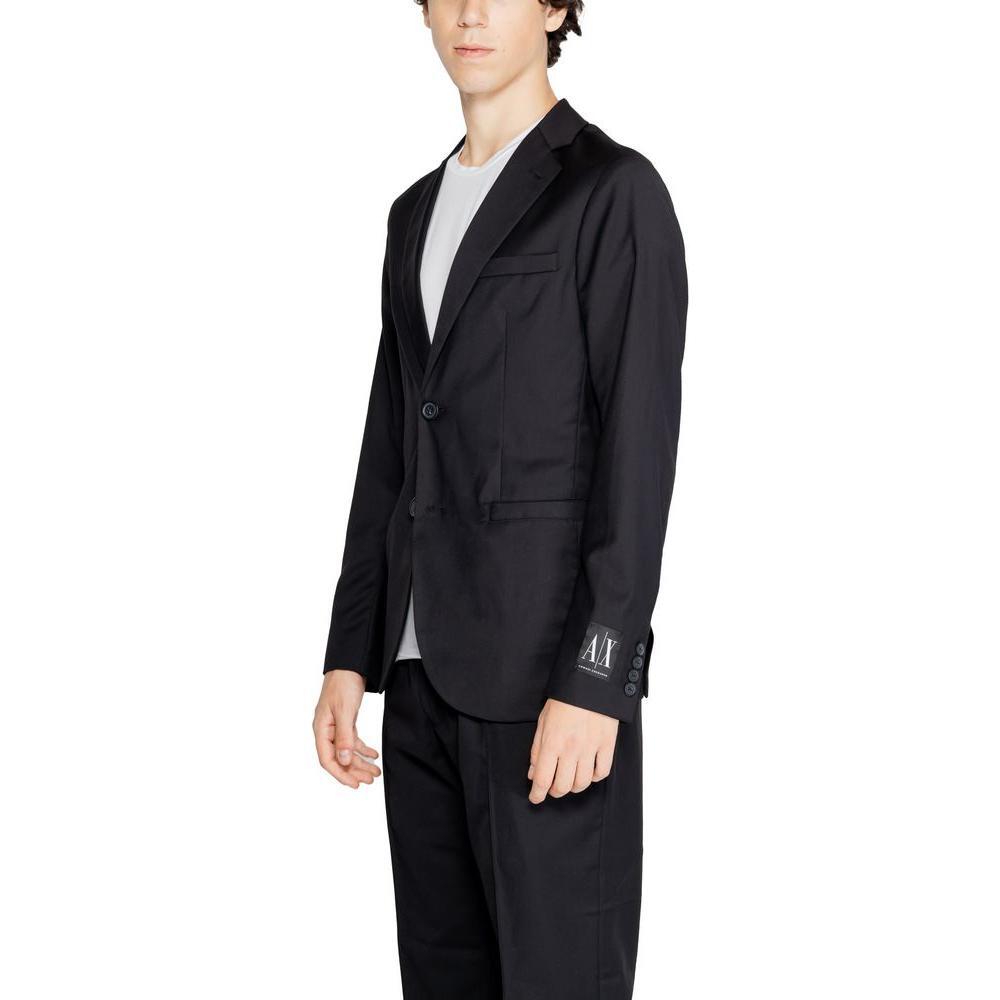 Armani Exchange Black Polyester Blazer AR-14714100009-IT52 | XL