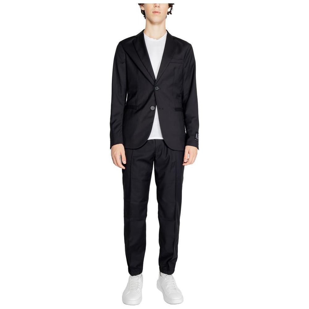 Armani Exchange Black Polyester Blazer AR-14714100009-IT52 | XL