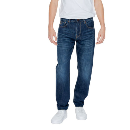 Armani Exchange Blue Cotton Skinny Jeans