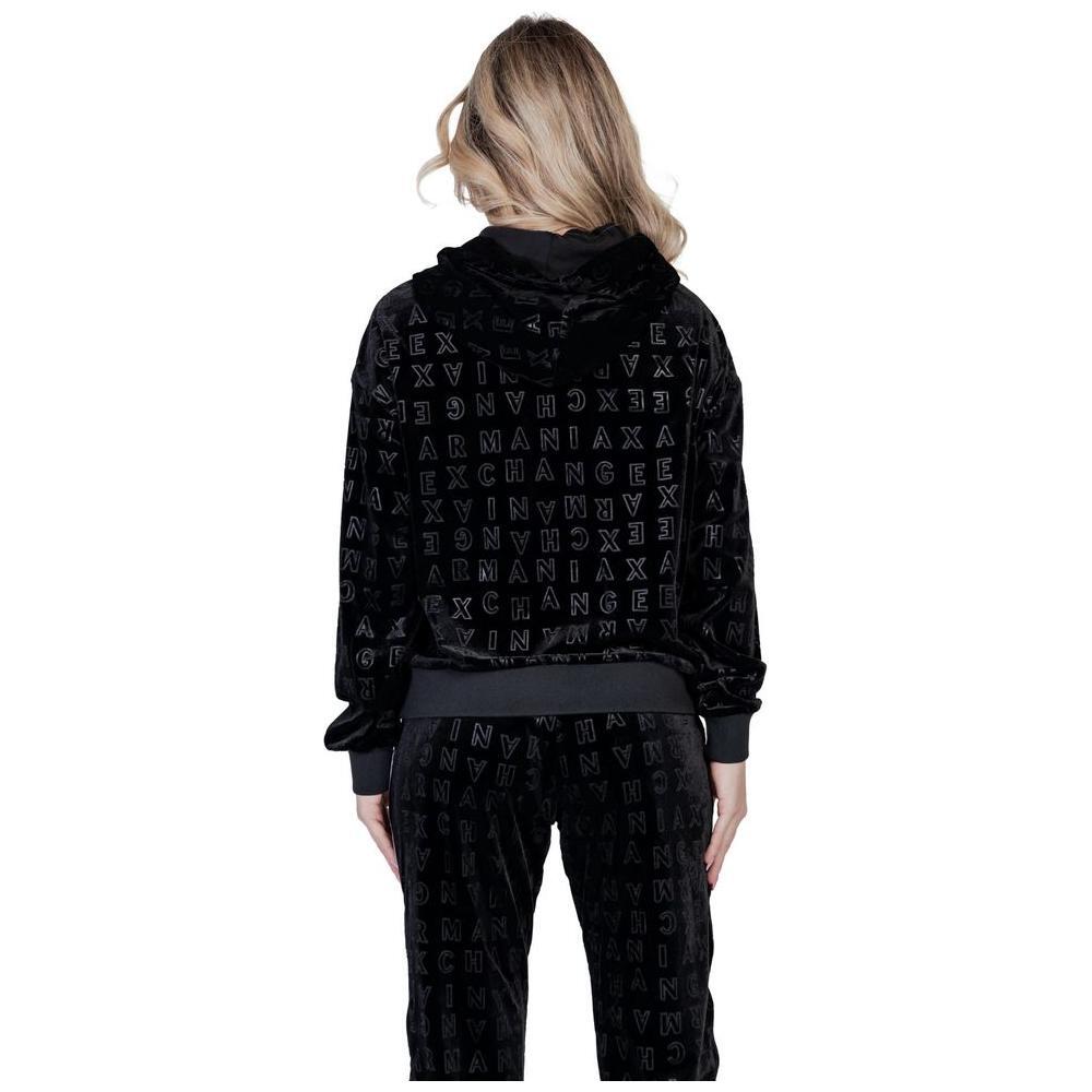 Armani Exchange Black Polyester Hoody AR-14710700009-IT40|S