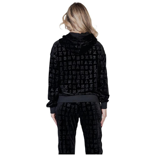 Armani Exchange Black Polyester Hoody AR-14710700009-IT40|S