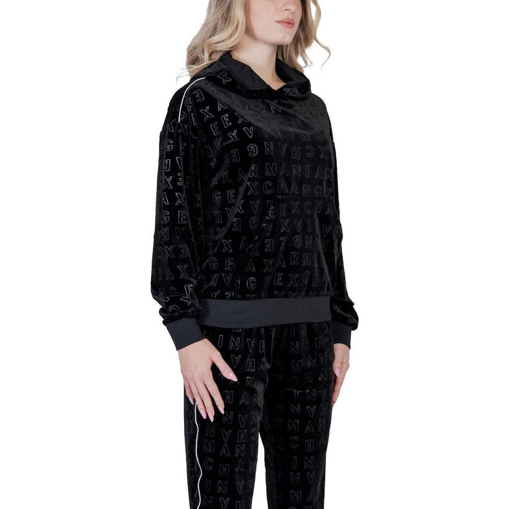 Armani Exchange Black Polyester Hoody AR-14710700009-IT40|S