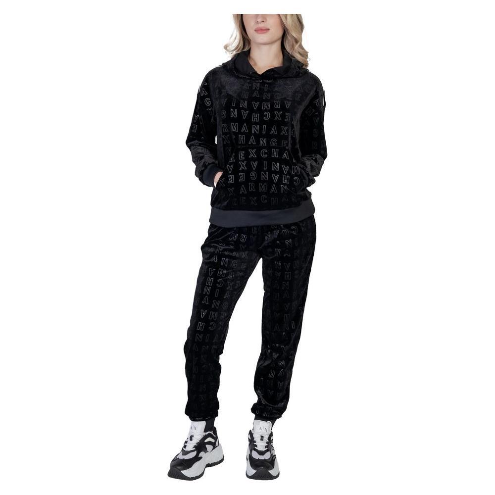 Armani Exchange Black Polyester Hoody AR-14710700009-IT40|S