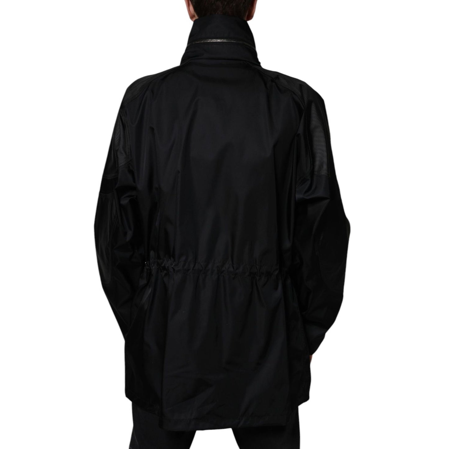 Dolce & Gabbana Black Nylon Winter Men Parka Coat Jacket