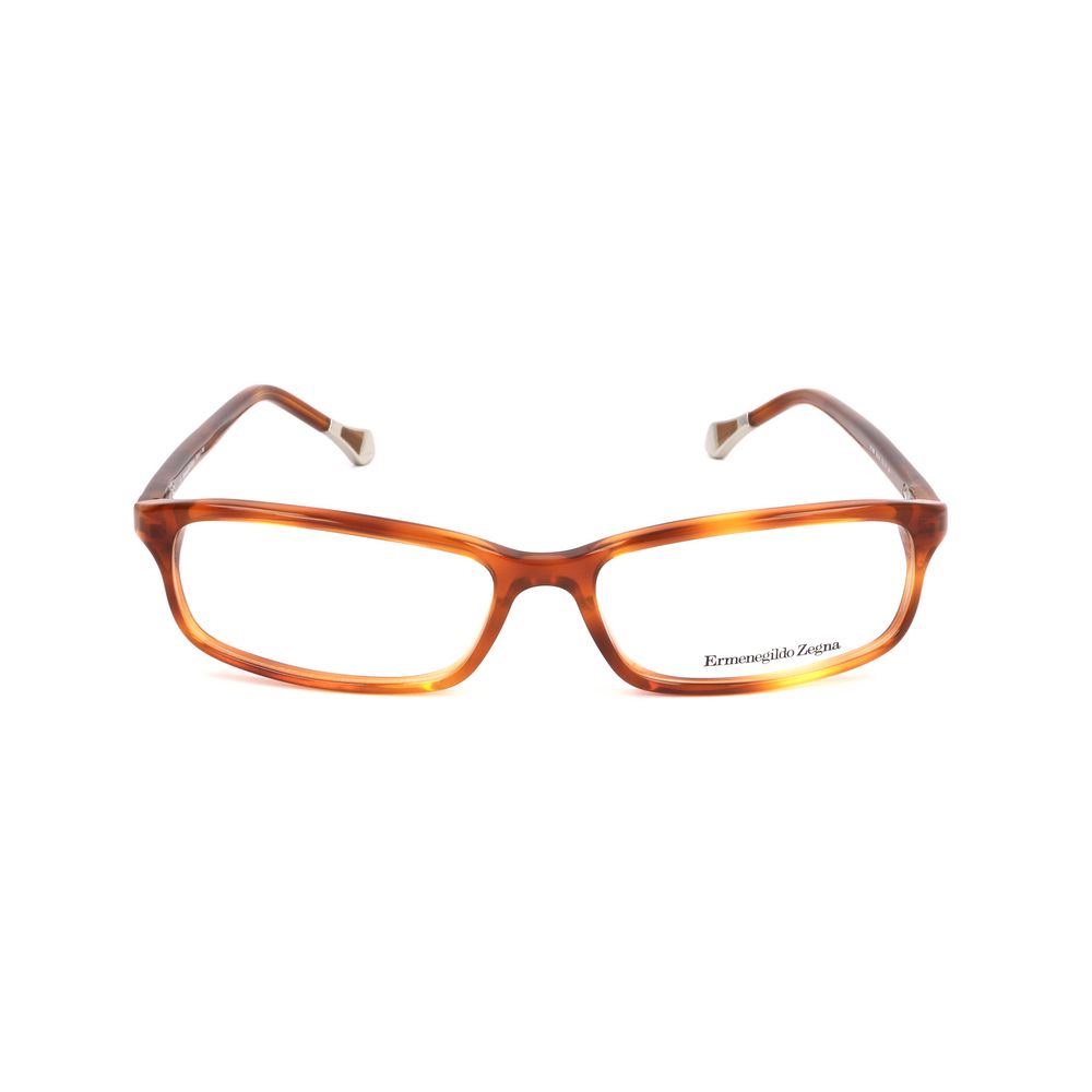 Ermenegildo Zegna Brown Plastic Frames, unisex eyeglasses, model VZ35380711, brown color, size 56/16/140 mm, high-quality plastic material.