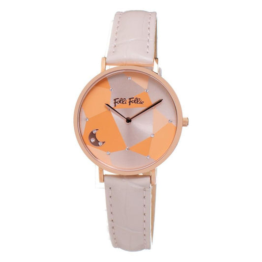 Folli Follie Beige Leather Watch
