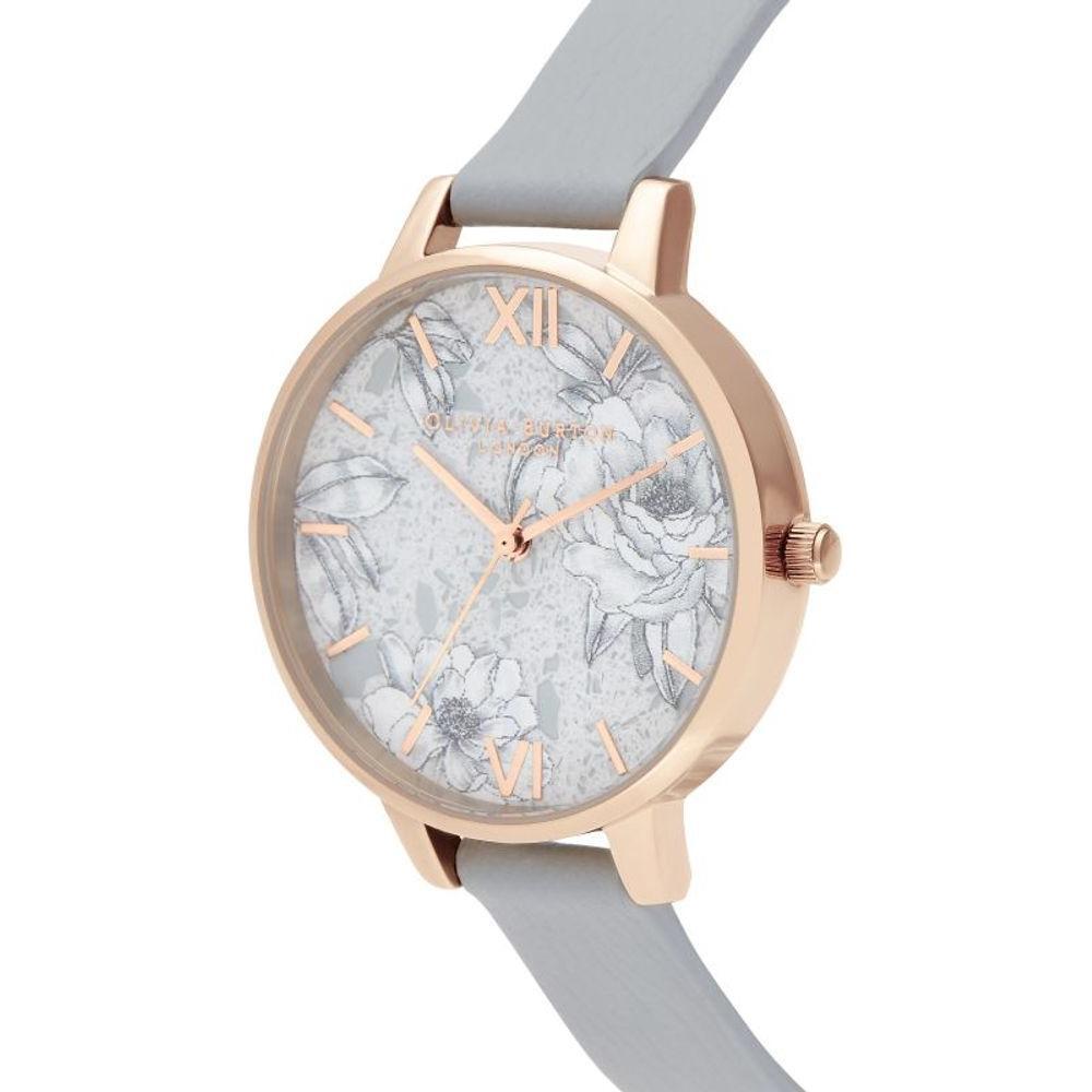 Olivia Burton Gray Artificial Leather Dress Watch