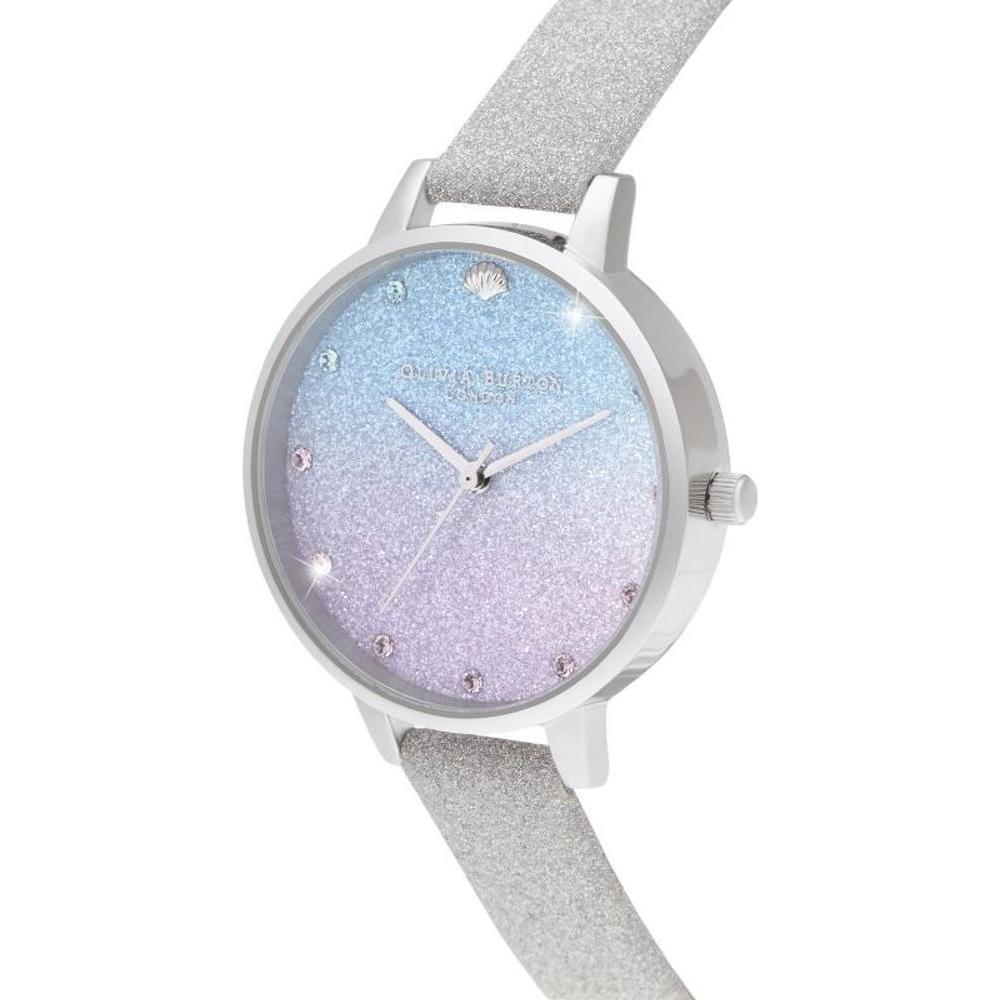 Olivia Burton Gray Artificial Leather Dress Watch