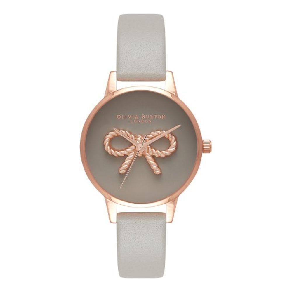 Olivia Burton Gray Artificial Leather Dress Watch