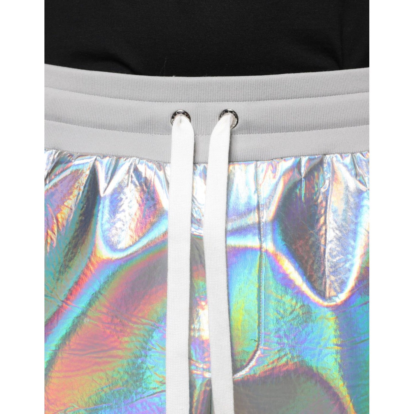 Dolce & Gabbana Silver Iridescent Men Jogger Sweatpants Pants