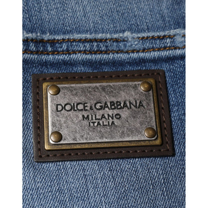 Dolce & Gabbana Blue Washed Cotton Stretch Men Denim Jeans