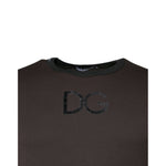 Dolce & Gabbana Brown Logo Cotton Crew Neck Pullover Sweater