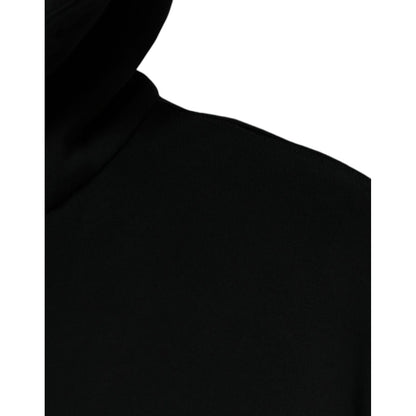 Dolce & Gabbana Black Logo Plaque Hooded Full Zip Sweater